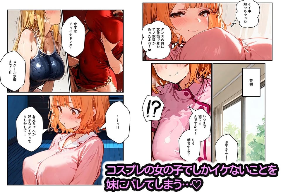 3姉妹の妹たちがコスプレで兄を誘惑してハーレムえっち！ 6 ページ目