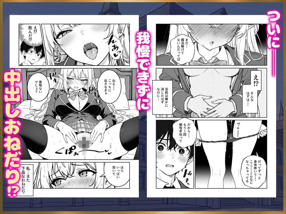 エリートお嬢様エルフが催淫魔法にかかってしまい中出しセックス中毒に!? 9 ページ目