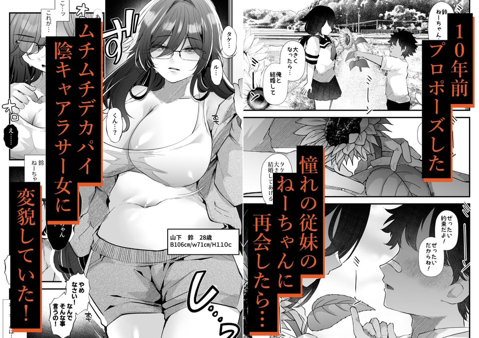 大きくなったら結婚するって言ったよね? 〜10年越しに再会したムチムチ陰キャアラサー女従姉妹のねーちゃんとの汗だく交尾の7日間〜 1 ページ目