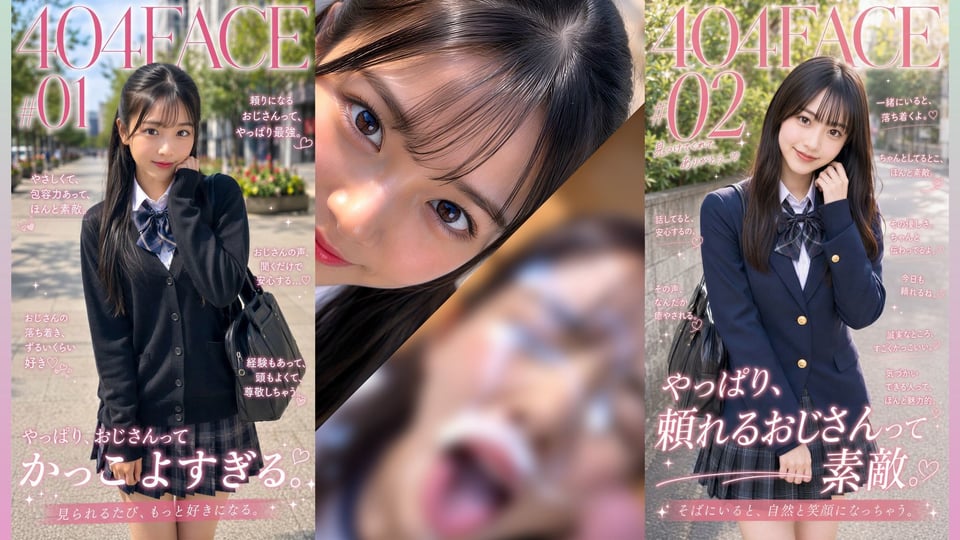 【404FACE】反転世界スキルを使いJK無双してしまうおじさんの世界線！大量顔射☆おまけ込み計36発射☆【4K超高画質動画】Facial Compilation 1 ページ目
