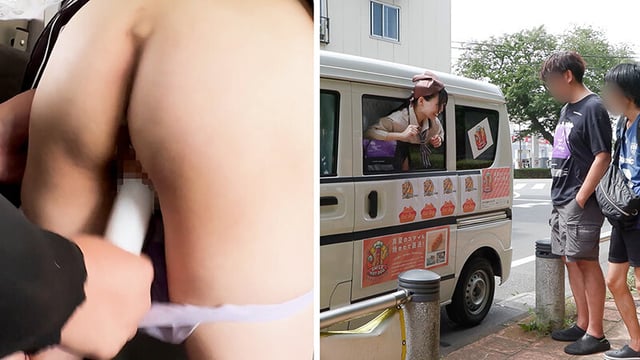 人気 AV 女優が挑戦！イカサレ屋台の中で 潮吹きながらホットドッグ売ってください！逢月ひまり 小坂ひまり 1