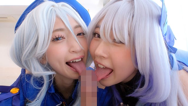 低身長ちっぱい甘サド◆レイヤーたちのM男カメコを沼らせる極上のW痴女ハーレム 冬愛ことね 皆月ひかる 9
