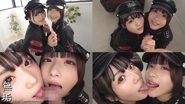 新気鋭ロ●ータ服の仲良し2人組。百合に挟まり乱れさせる発情オフパコ着衣交尾。 有馬美玖 小島みこ 2