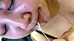 ハーフ顔のみのりちゃんがM男に濃厚鼻フェラ 12