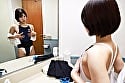 「私、競泳水着好きでごめんなさい・・・」 いつも競泳水着を着て興奮しています 服の下に水着を着て働くOL 宮城りえ 6
