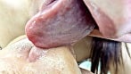 肉厚な舌のかりなちゃんがM男に濃厚鼻フェラ 17
