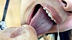 肉厚な舌のかりなちゃんがM男に濃厚鼻フェラ 18
