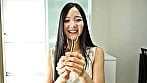 【個人撮影】桃瀬まゆの舌ブラシで「汚舌苔」採取 3