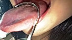 【個人撮影】桃瀬まゆの舌ブラシで「汚舌苔」採取 11